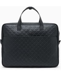 Emporio Armani - Business-Tasche Aus Leder Mit Allover-Adler-Prägung - Lyst