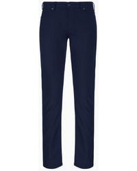 Emporio Armani - Pantalones J06 Slim Fit De Tejido Estructurado De Hilo Teñido - Lyst