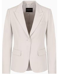 Emporio Armani - Cotton-blend Single-breasted Jacket - Lyst