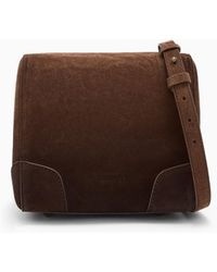 Emporio Armani - Suede Bowling Bag With Shoulder Strap - Lyst