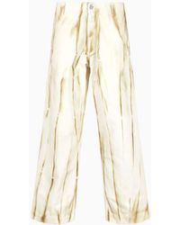 Emporio Armani - Sustainability Values Capsule Collection Jacquard Organic Drill Trousers With Streaks - Lyst