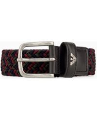 Emporio Armani - Braided Tongue Belt With A Metal Buckle And Leather Details - Lyst