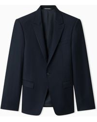 Emporio Armani - Plain Worsted Wool Single-Breasted Jacket - Lyst
