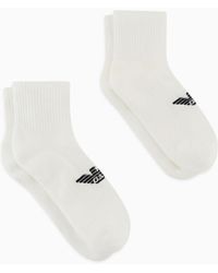 Emporio Armani - , 2-pack Ankle Socks, White, One Size - Lyst