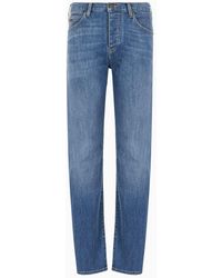 Emporio Armani - J21 Regular-fit Jeans In Washed 11.5 Oz Comfort Denim - Lyst