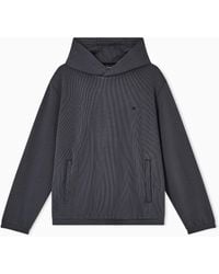 Emporio Armani - Sudadera Con Capucha En Tejido De Canneté Con Efecto Vanisé - Lyst