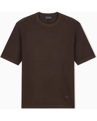 Emporio Armani - Virgin Wool Sweater With Textured Knit - Lyst