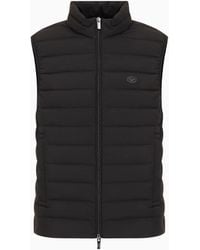 Emporio Armani - Doudoune Sans Manches Entièrement Zippée En Nylon Matelassé Avec Écusson Logo Aigle - Lyst
