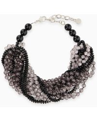 Emporio Armani - Multi-Strand Necklace With Translucent Faceted Beads - Lyst