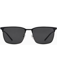 Emporio Armani - Asian Fit Rectangular Sunglasses - Lyst