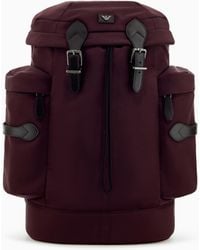 Emporio Armani - Backpack With Side Pockets And A Top Flap With Metal Buckles - Lyst
