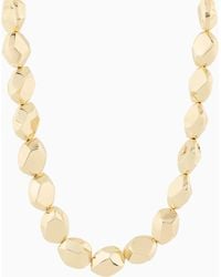 Emporio Armani - Tone Brass Beaded Necklace - Lyst