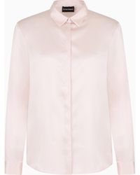 Emporio Armani - Camisa En Raso De Seda - Lyst