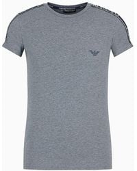 Emporio Armani - T-shirt De Détente Coupe Slim En Coton Biologique Avec Bande Logo Asv - Lyst