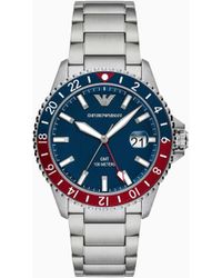 Emporio Armani - Gmt Dual Time Stainless Steel Watch - Lyst