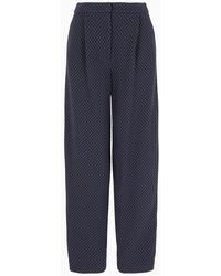 Emporio Armani - Knit-effect Jacquard Jersey Trousers With Darts - Lyst