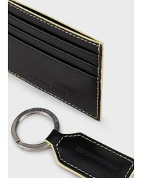 Emporio Armani Leather Passport Holder With Boarded Finish in Black 1  (Black) for Men | Lyst