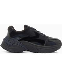 Emporio Armani - Sneakers With Mesh Suede And A Chunky Rubber Sole - Lyst