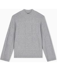 Emporio Armani - Textured Crew Neck Pullover - Lyst