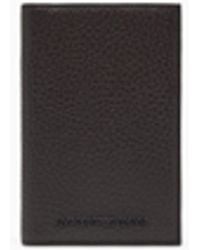Emporio Armani - Zipped, Tumbled-Leather Bi-Fold Card Holder - Lyst