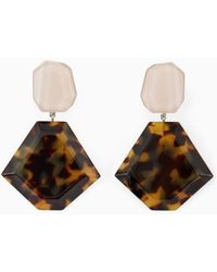 Emporio Armani - Oversize Faceted Pendant Earrings - Lyst