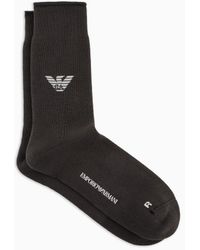 Emporio Armani - Sustainability Values Capsule Collection Organic Cotton Socks With Logo - Lyst