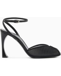 Emporio Armani - Open-Toe Mesh Heeled Sandals - Lyst