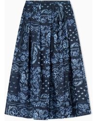 Emporio Armani - Bandana Print Chambray Skirt - Lyst