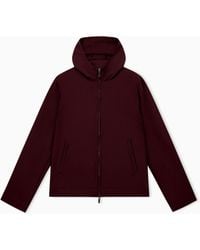 Emporio Armani - Blouson Jacket Seersucker With Down And Feather Padding - Lyst