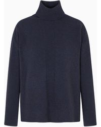 Emporio Armani - Jersey De Cuello Alto En Mezcla De Lana De Yak - Lyst