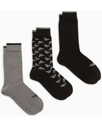 Emporio Armani - Three-pack Of Jacquard Gift Logo Socks - Lyst
