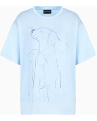 Emporio Armani - Camiseta De Corte Ancho En Punto Orgánico Asv - Lyst