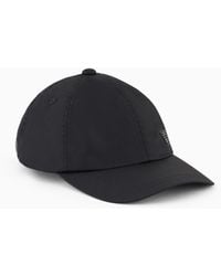 Emporio Armani - Nylon Cap With A Metal Logo Plate And An Adjustable Back - Lyst