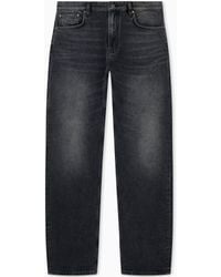 Emporio Armani - Regular Fit Five-Pocket Cotton Denim Jeans With Fading - Lyst
