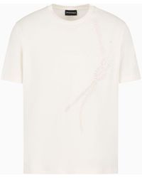 Emporio Armani - Jersey T-shirt With Rope Embroidery And Asv Logo - Lyst