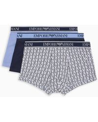 Emporio Armani - Three-pack Of Boxer Briefs With Core Logo Waistband - Lyst