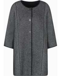 Emporio Armani - Double-Sided Knitted Virgin Wool Cape - Lyst