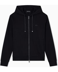 Emporio Armani - Sudadera De Tejido De Punto Roma Con Capucha Y Cremallera - Lyst