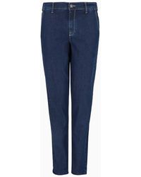 Emporio Armani - J5a Mid-rise, Relaxed-leg Trousers In A Lyocell And Cotton Denim - Lyst