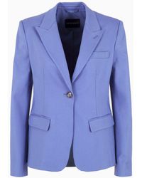 Emporio Armani - Cotton-blend Single-breasted Jacket - Lyst