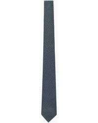 Emporio Armani - Pure Silk Tie With Jacquard Op-art Motif - Lyst