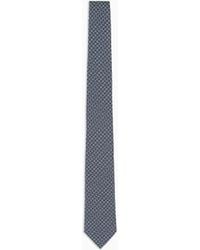 Emporio Armani - Pure Silk Tie With Jacquard Op-Art Motif - Lyst