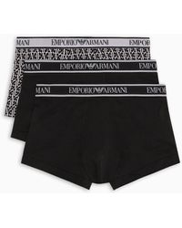 Emporio Armani - Three-pack Of Boxer Briefs With Core Logo Waistband - Lyst