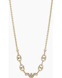 Emporio Armani - Gold-tone Brass Station Necklace - Lyst