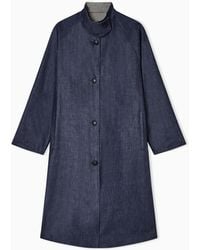 Emporio Armani - Eagle Club Reversible Denim Trench Coat - Lyst