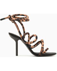 Emporio Armani - Sustainability Values Capsule Collection Stiletto-heeled Sandals With Recycled Dappled Fabric Ribbons - Lyst