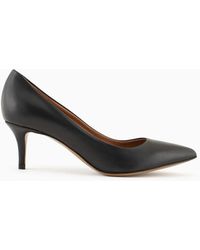 Emporio Armani - Leather Court Shoes With Stiletto Heel - Lyst