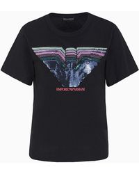 Emporio Armani - Asv Organic Jersey T-shirt With Splashes Of Colour - Lyst