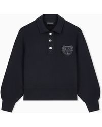 Emporio Armani - Double Jersey Polo Shirt With Dropped Armholes And Snaps - Lyst