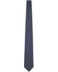Emporio Armani - Silk Tie With A Micro-Check Pattern And Smooth Texture - Lyst